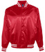 Satin Baseball Jacket/Striped Trim