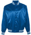 Satin Baseball Jacket/Striped Trim